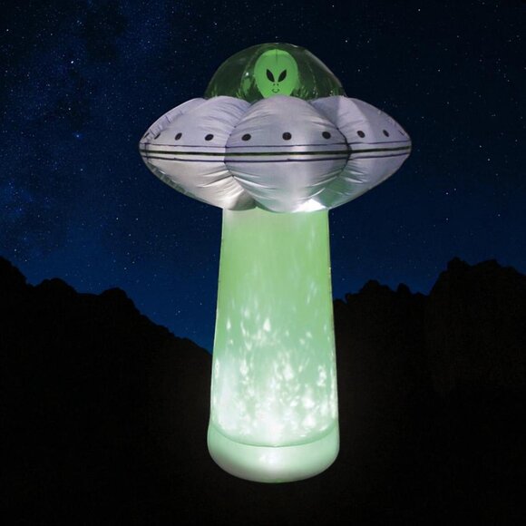 7 FT Alien UFO LED Tractor Beam Inflatable Yard Farm Prop Christmas Area 51 NEW - Picture 9 of 11